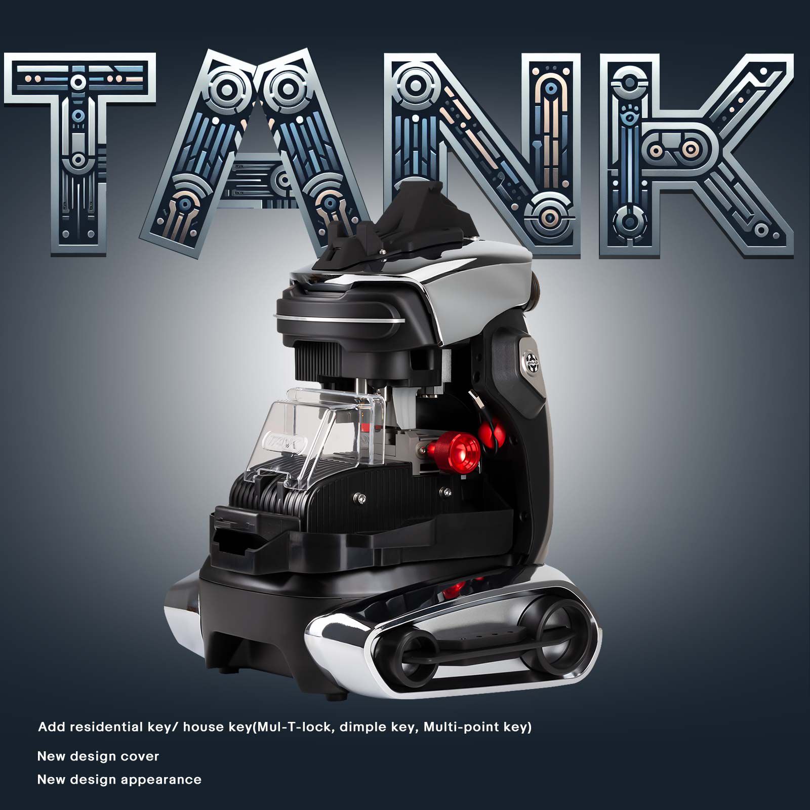 2M2 TANK 2 Pro TANK II Pro CNC Key Cutting Machine Add House Keys Mul-T-lock, Dimple, Multi-point Keys with Battery