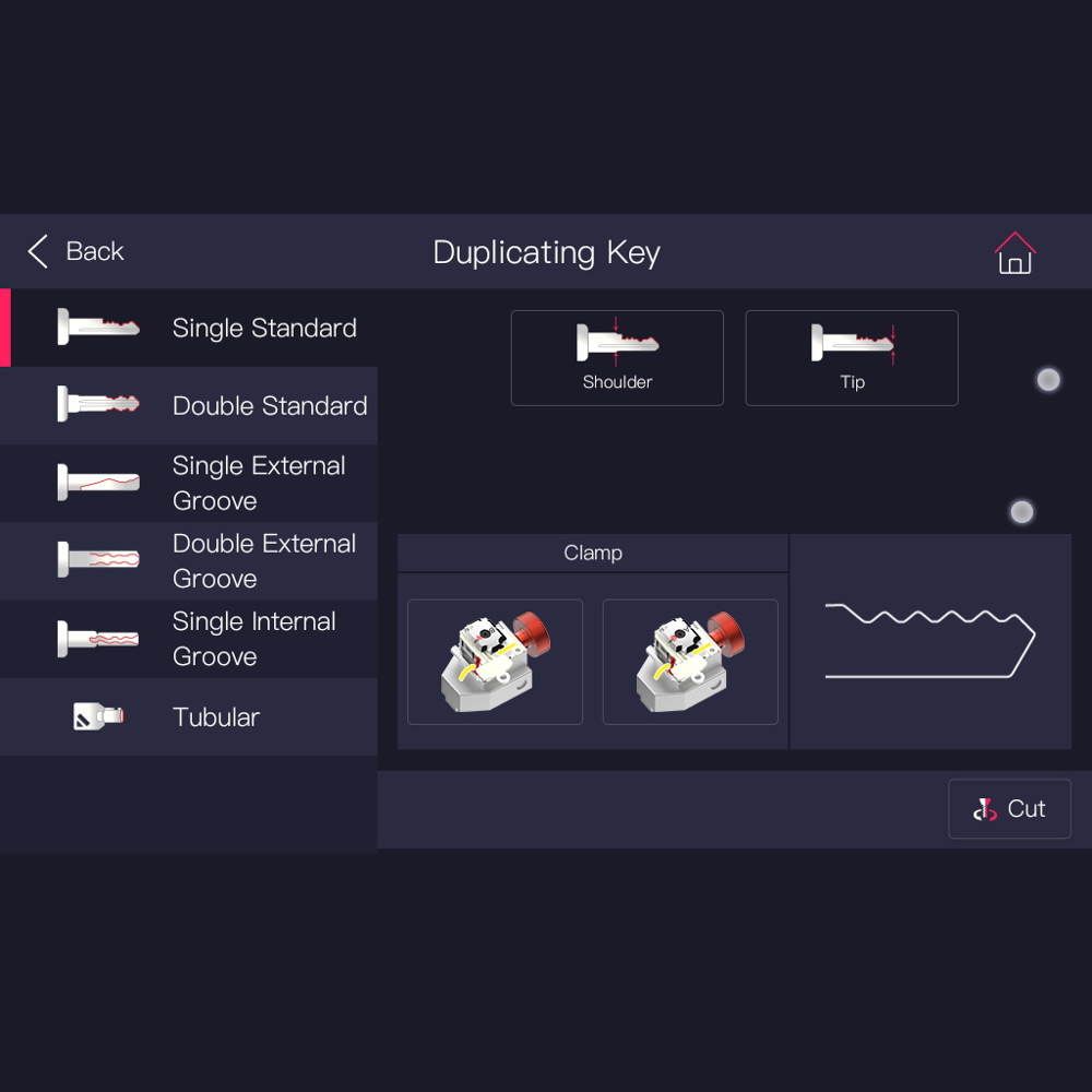 Alpha Automatic Key Cutting Machine Support VW Audi HU162T Key and Toyota & Lexus TOY2 Key 2 Years Warranty