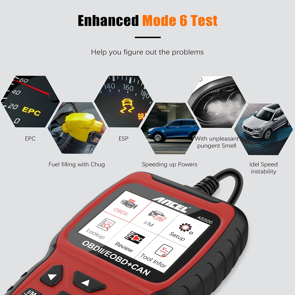 ANCEL AS500 OBD2 Automotive Scanner Professional Code Reader Auto Diagnosis Tool Check Engine Multilingual Multibrand Diagnostic