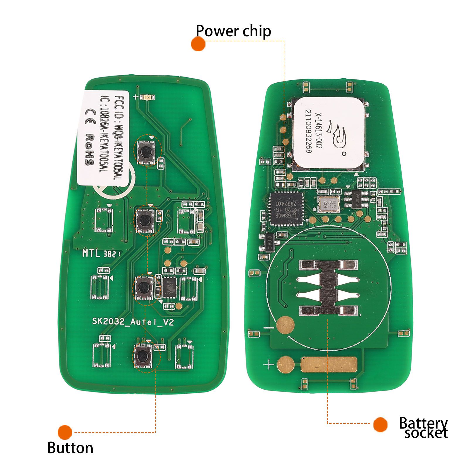 AUTEL IKEYAT004DL 4 Buttons Independent Universal Smart Key 5pcs/lot