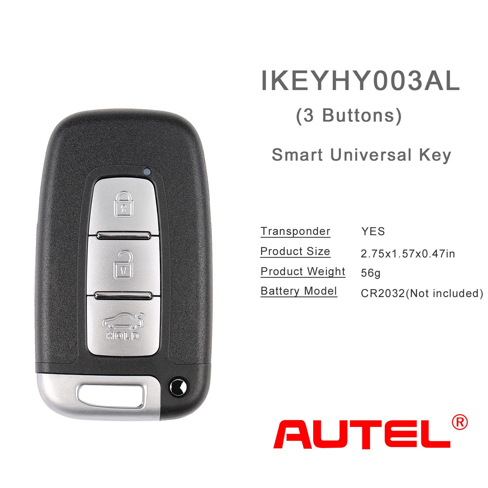  AUTEL IKEYHY003AL Hyundai 3 Buttons Universal Smart Key 5pcs/lot