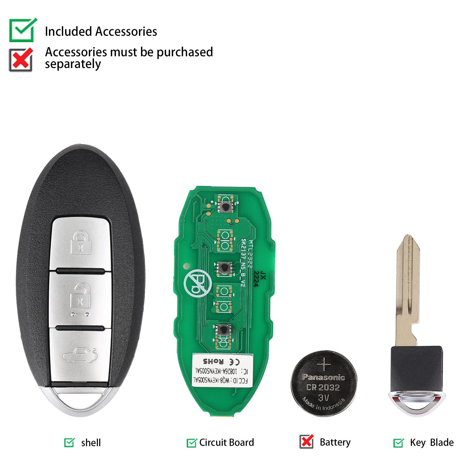 AUTEL IKEYNS004AL Nissan 3 Buttons Universal Smart Key 5pcs/lot