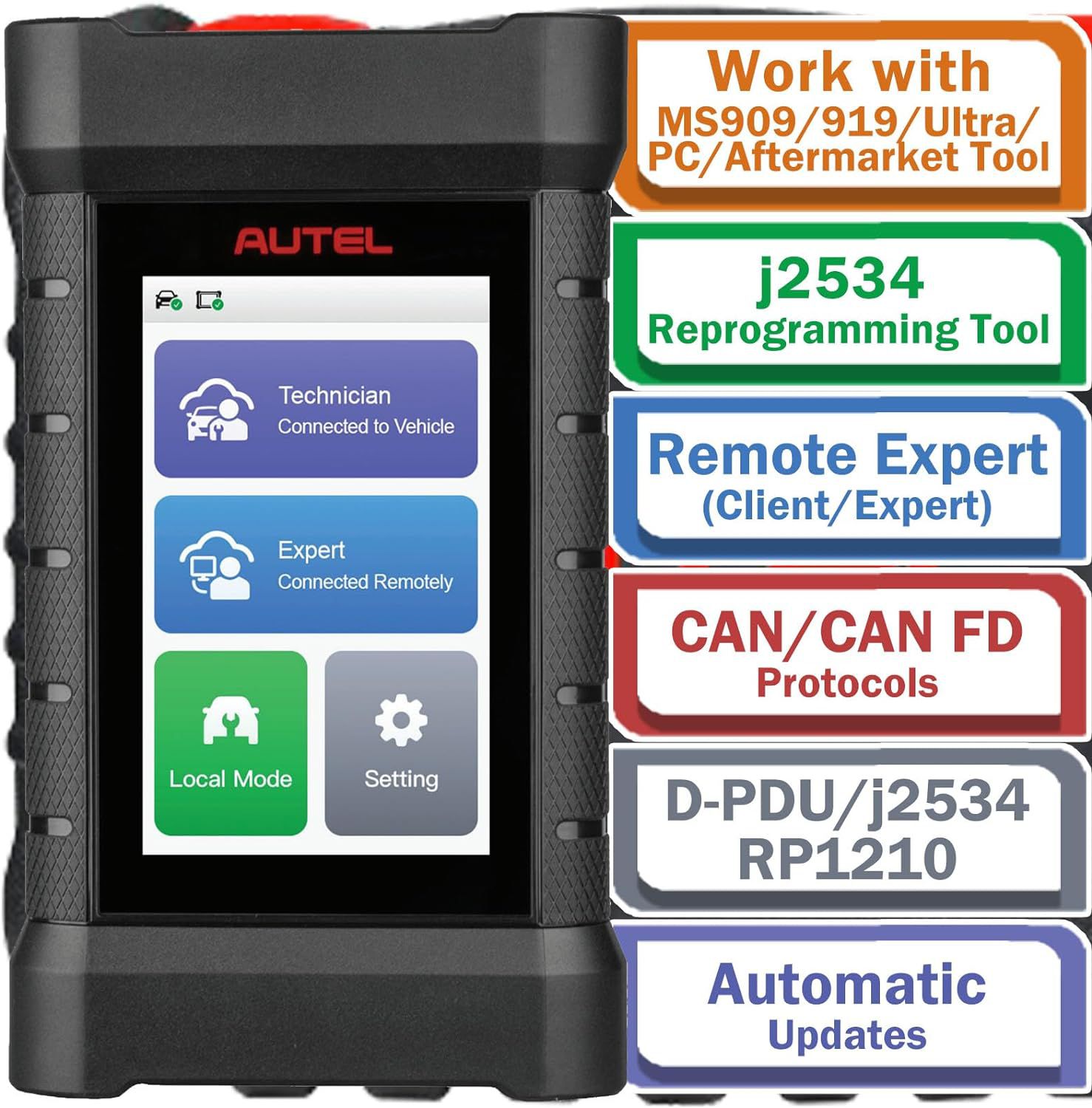 2024 Autel MaxiFlash XLink J2534 Tool Remote Expert ECU Programming Device Work with PC, Mobile Phone and Autel Ultra, MS919, MS909