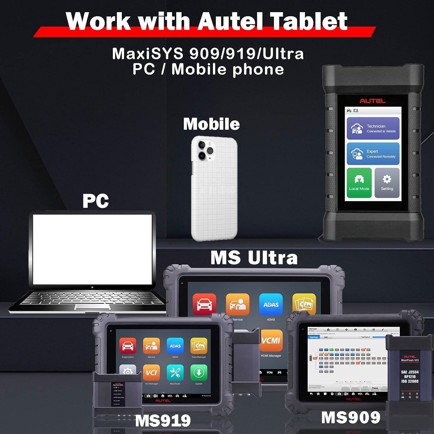 2024 Autel MaxiFlash XLink J2534 Tool Remote Expert ECU Programming Device Work with PC, Mobile Phone and Autel Ultra, MS919, MS909