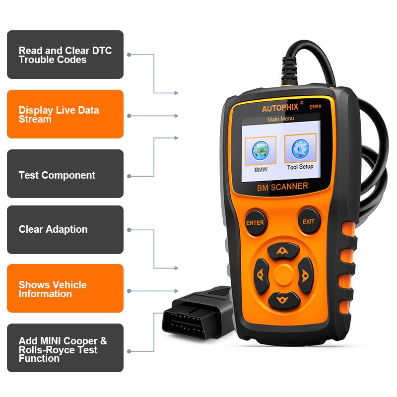 Autophix ES910宝马OBD2汽车扫描仪ABS安全气囊EPB变速器ODB2读码器OBDII诊断工具终身免费更新