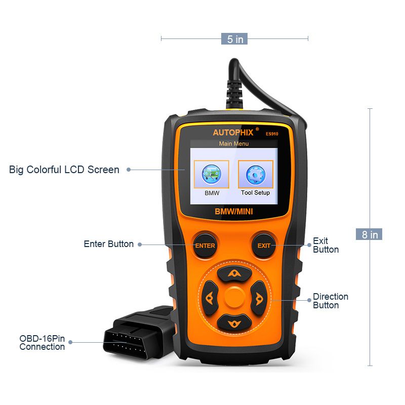 Autophix ES910 BMW OBD2汽车扫描仪ABS安全气囊EPB变速器ODB2代码读取器OBDII诊断工具终身免费更新