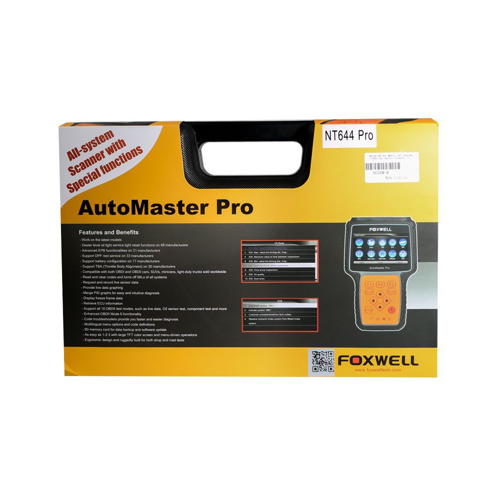 FOXWELL NT644 PRO Full System OBD2 Scanner Code Reader ABS SRS DPF EPB Oil Reset Professional ODB2 OBD2 Auto Car Diagnostic Tool