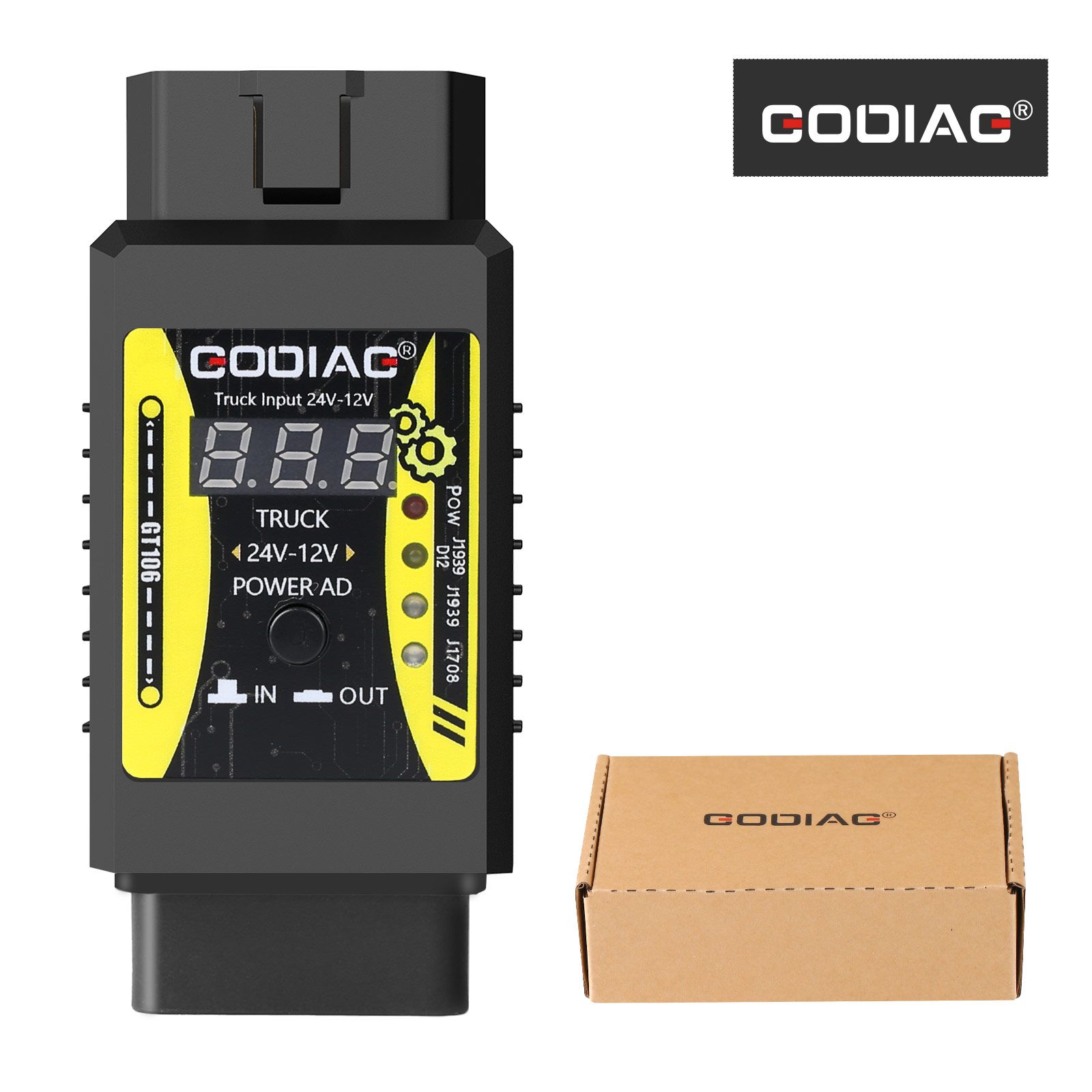 2023 GODIAG GT106 24V to 12V Heavy Duty Truck Adapter for X431 Easydiag/ Golo/ M-DIAG/ IDIAG/ ThinkCar/ ICarScan/ Diagun/ GOLO/ DBScar II