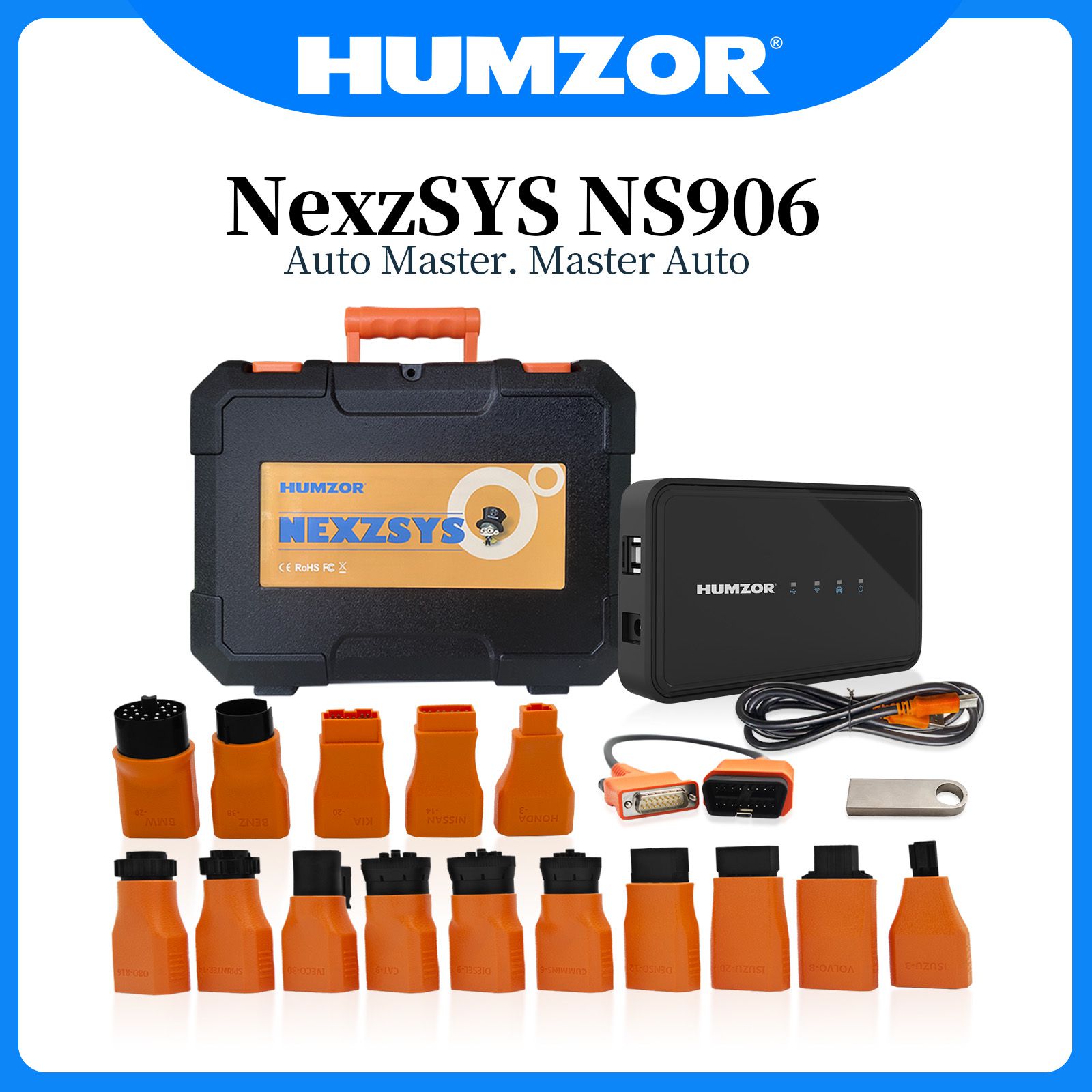 HUMZOR NexzSYS NS906 Car and Truck Diagnostic Tools Support Win7/8/10 System All System Diagnosis