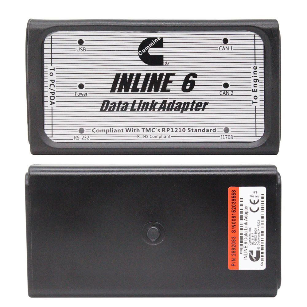 A++Quality INLINE 6 Data Link Adapter Heavy Duty Scanners Full 8 Cable Truck Profession Diagnostic Tools in CAN Flasher Remapper