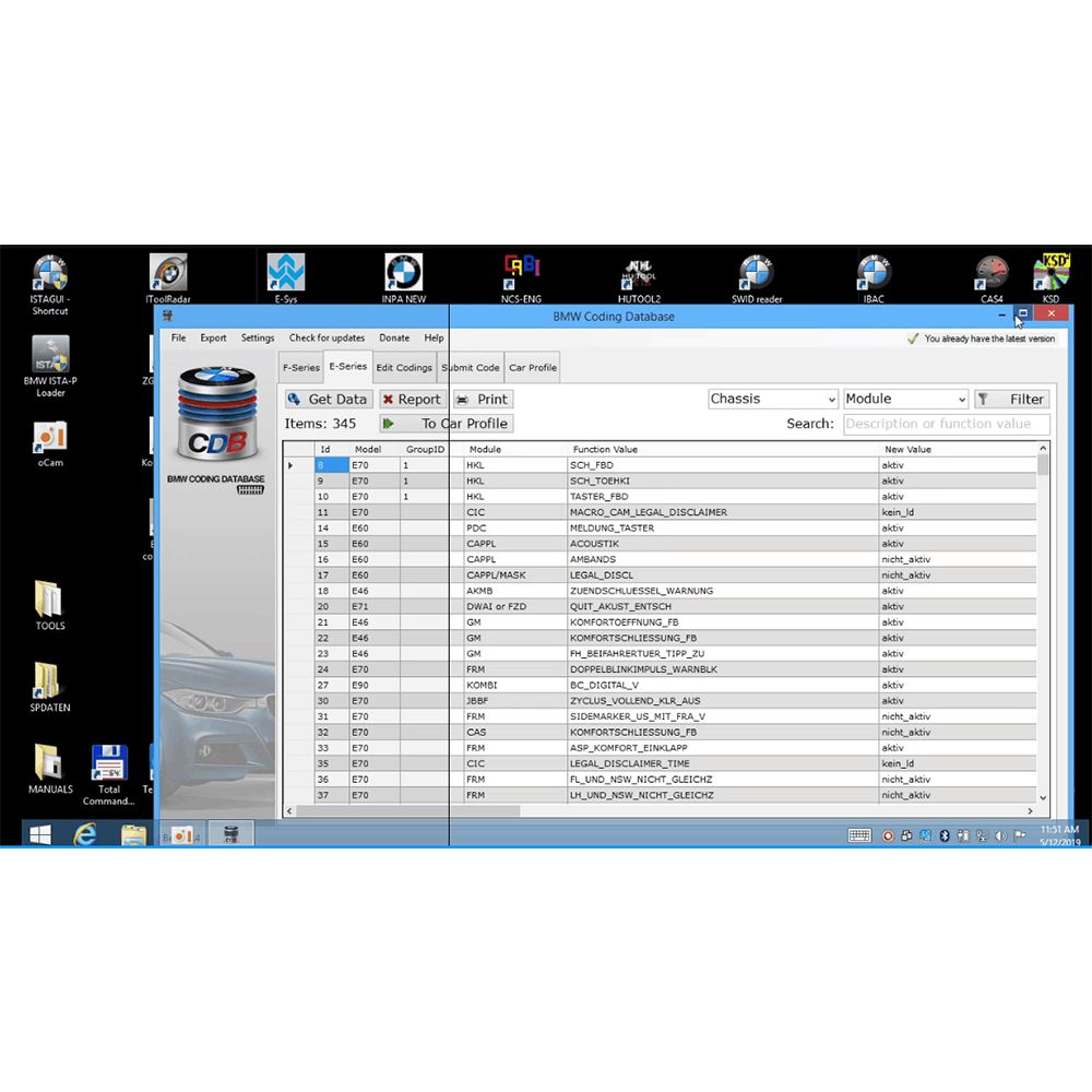 MOE BMW All Engineering System 60 BMW Software All-in-One Win10 500GB SSD