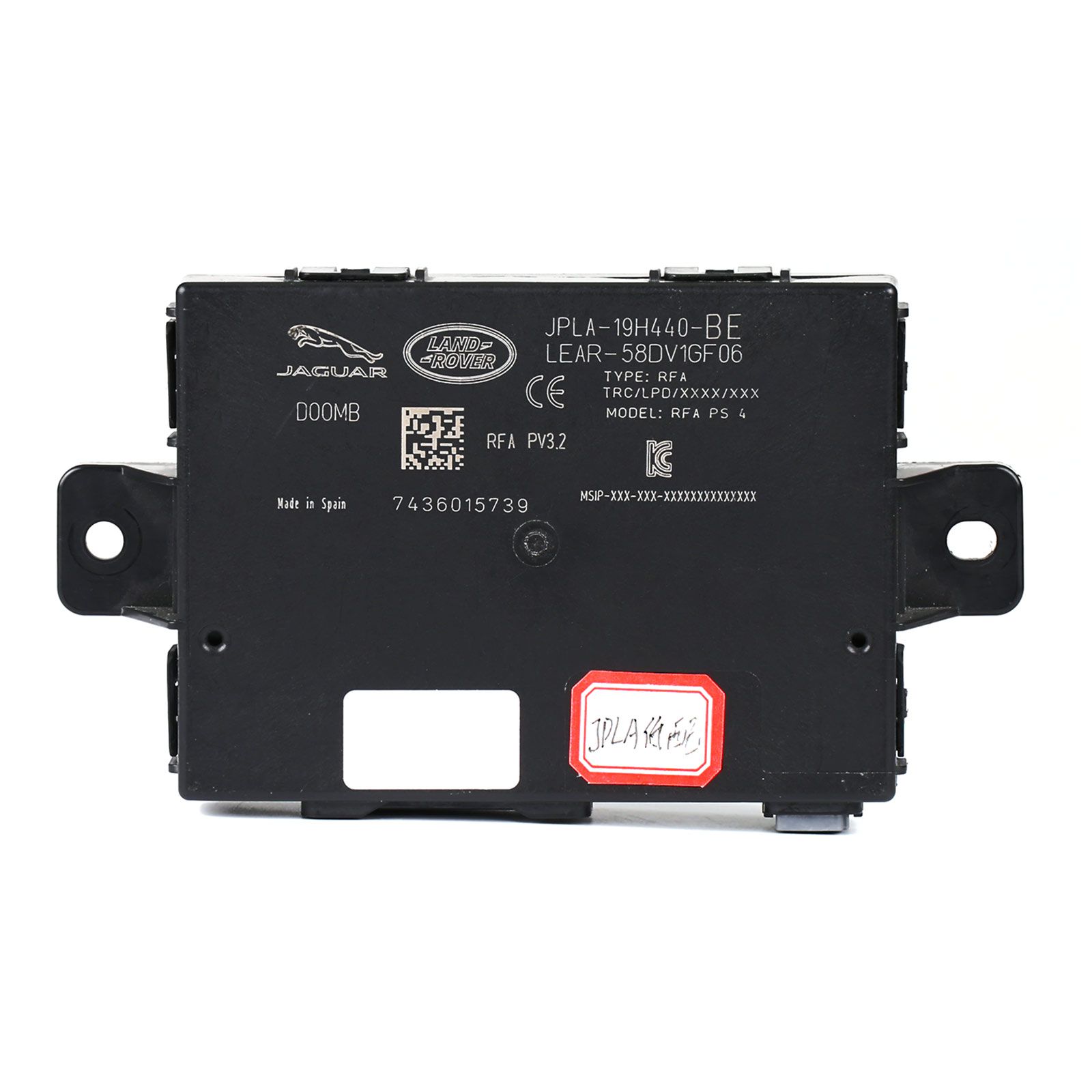 OEM Jaguar Land Rover RFA Module JPLA without Comfort Access contains SPC560B Chip and Data