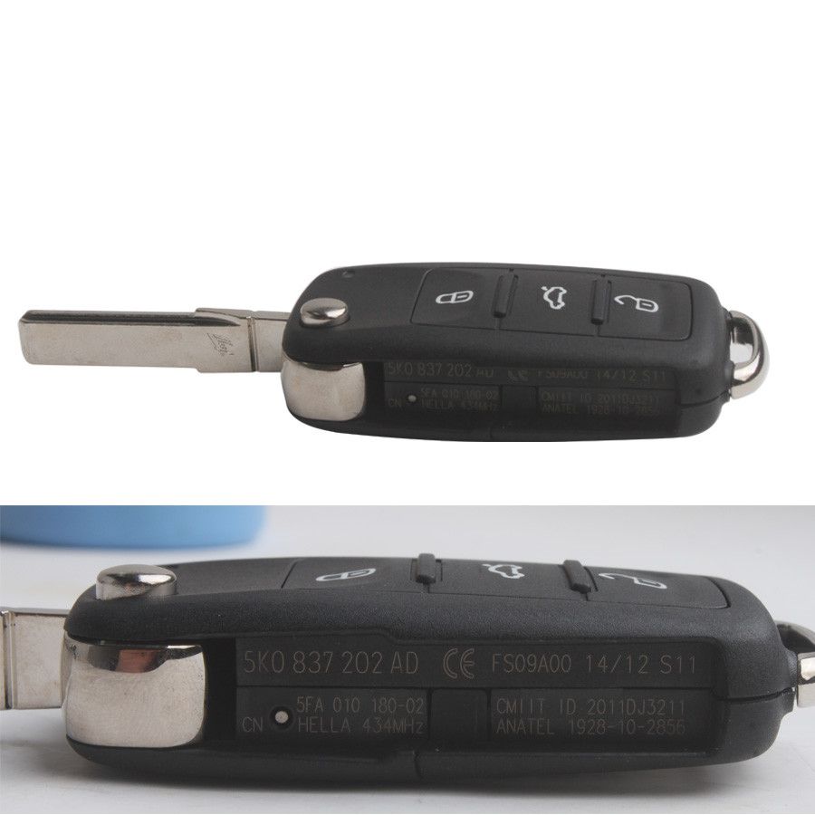 Remote Key 5KO 959 753N 434MHZ 3 Button for VW