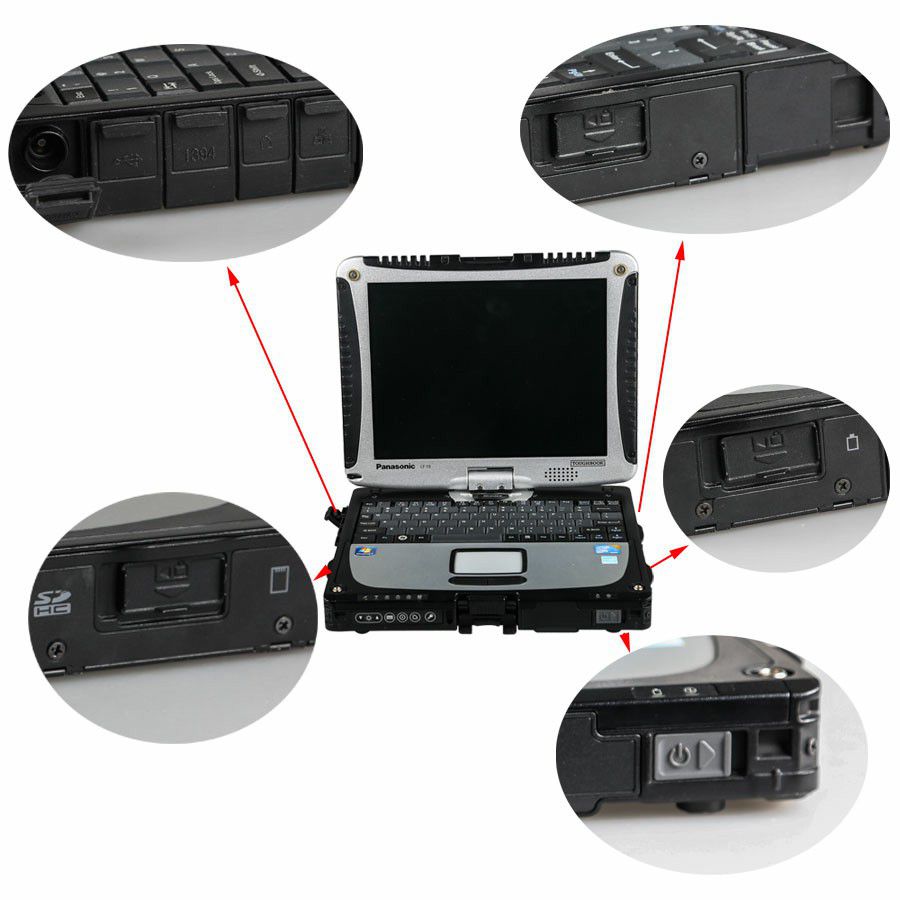 Portátil Panasonic CF19 I5 4GB de segunda mão para Porsche Piwis Tester II ou outras ferramentas de diagnóstico (nenhum HDD incluído)