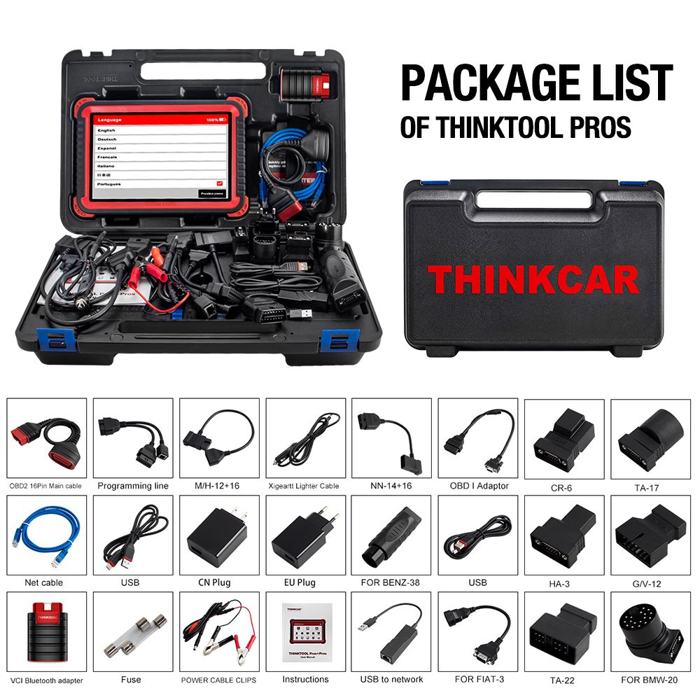 Thinkcar Thinktool Pros auto Diagnostic Tool 10inch Full System ADAS OBD2 Code Scanner 28 Reset Function pk x431 V+