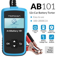 TOPDON AB101 Car Battery Tester 12V Voltage Battery Test Automotive Charger Analyzer 2000CCA Car Cranking Charging Circut Tester