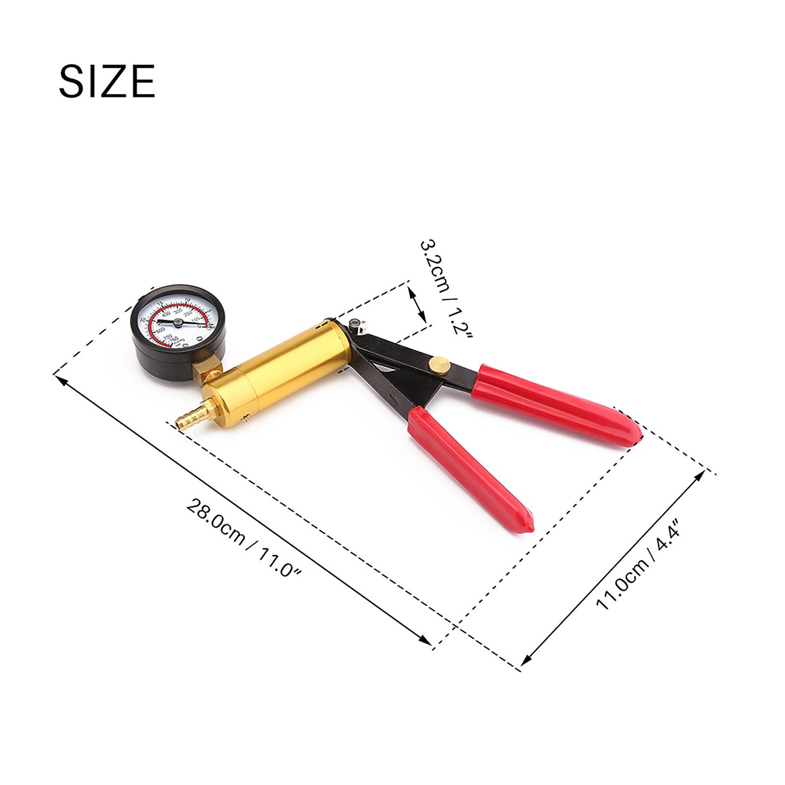 2021 New Manual Vacuum Bleeding Brake Fluid Bleeder Tools Vacuum Pistol Pump Tester Kit Aluminum Pump Pressure Vacuum Gauge