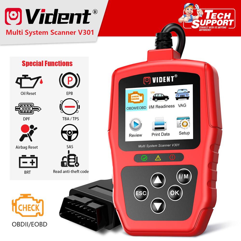  Vident V301 Car Diagnostic Scanner OBD2 Diagnostic Tool for VW Audi Skoda Seat OBD2 Automotive Scanner OBD Code Reader