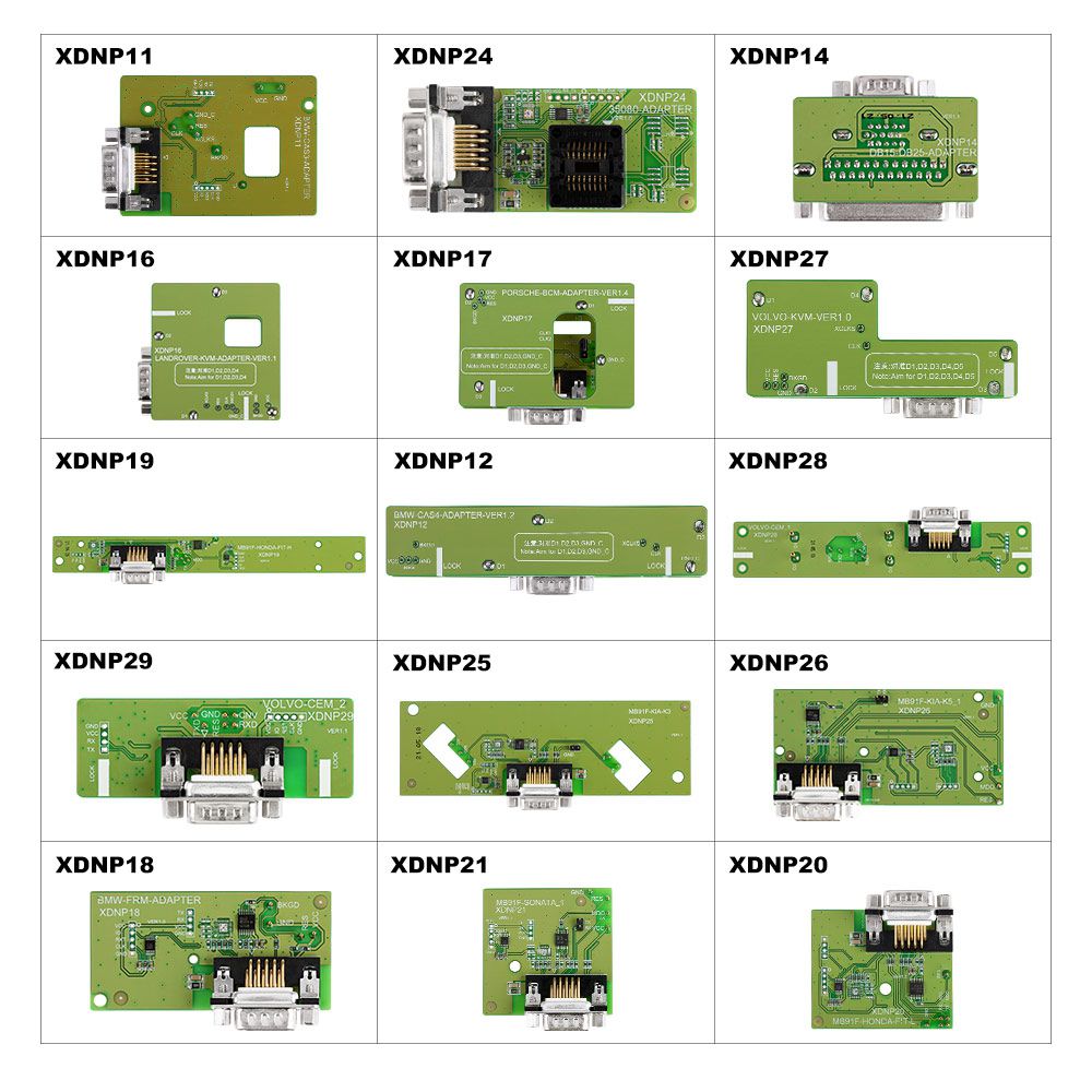 Xhorse VVDI Key Tool Plus Pad Plus Solder-Free Adapters and Cables Full Set XDNPP0CH 16pcs