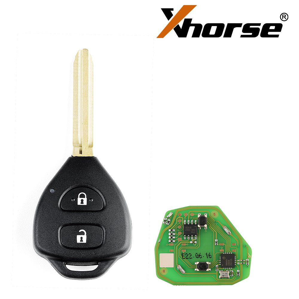  Xhorse XKTO05EN Wire Remote Key Toyota Flat 2 Buttons Triangle English Version 5pcs/lot