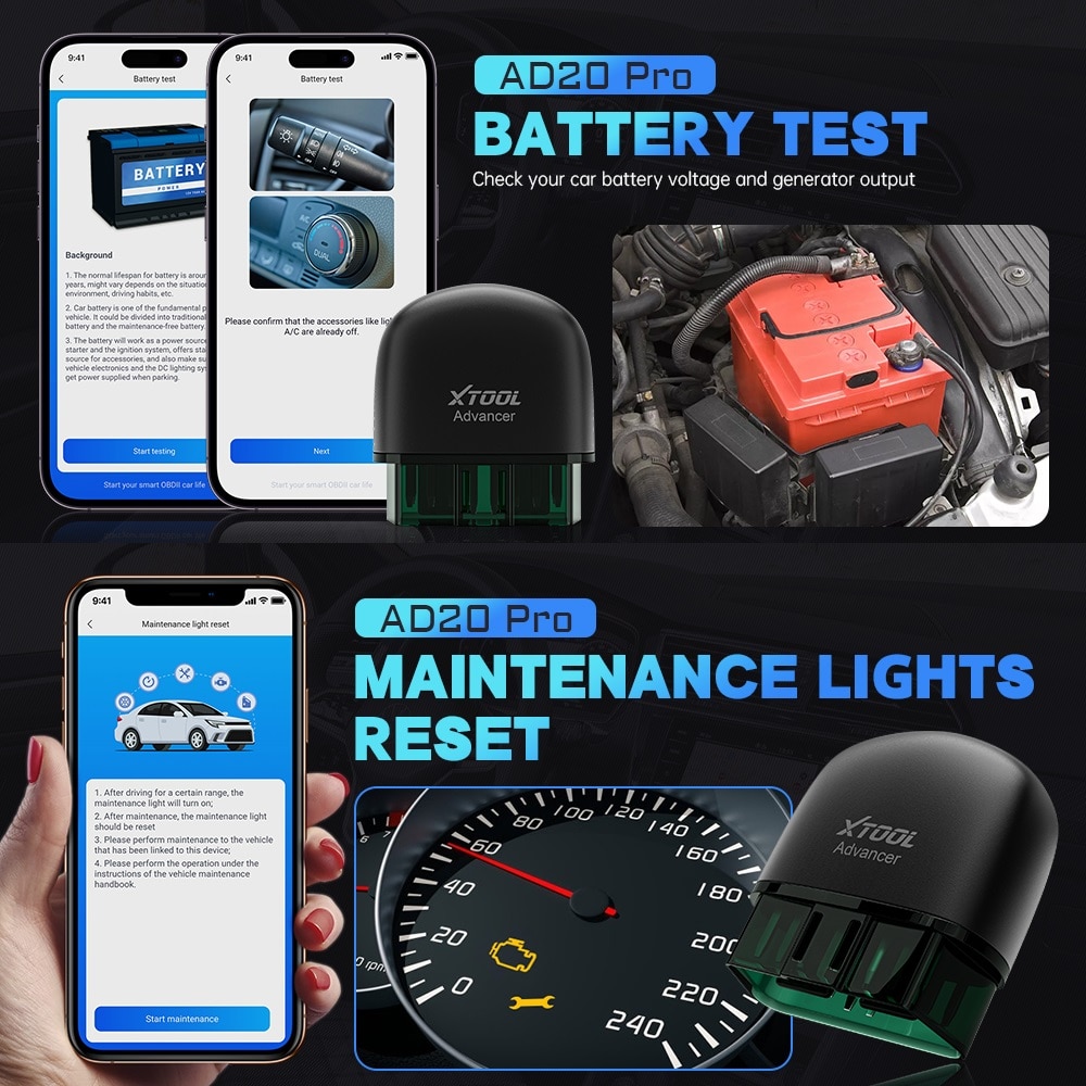 2023 Neueste XTOOL AD20 Advancer OBD2 Code Reader Scanner Auto Motor Diagnose Tools Android/IOS Besser als ELM327/AD10 Update