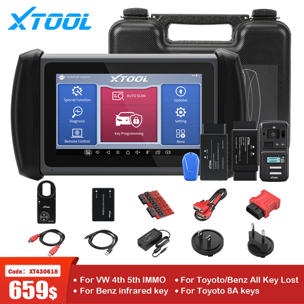 XTOOL InPlus IK618 Auto Key Programmer X100PAD3 For Toyota/Benz All Key lost with Kc100 For VW 4th&5th IMMO Diagnostic Tool