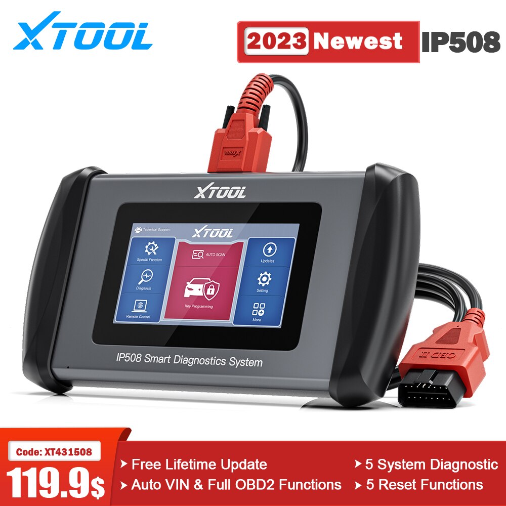 XTOOL InPlus IP508 OBD2 5 System Diagnostic Tools Car ABS SRS AT Engine Scanner with EPB Oil 6 Reset Auto VIN Online Free Update