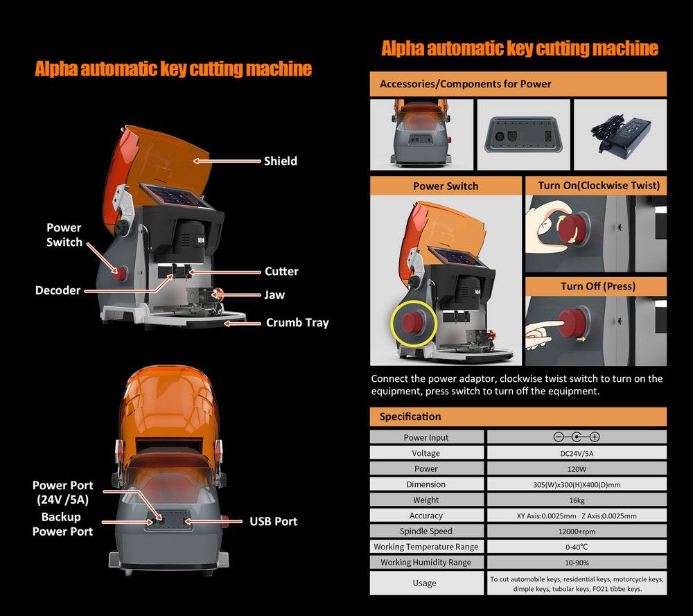 Alpha Automatic Key Cutting Machine