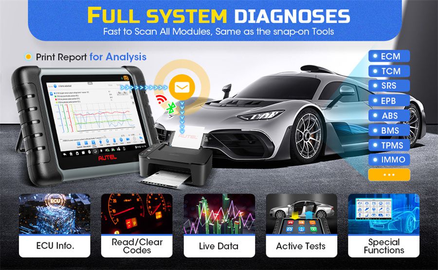 Autel MaxiCOM MK808S-TS Bidirectional & TPMS Programming Relearn Tool