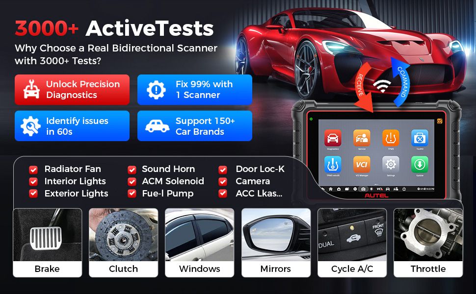 Autel MaxiCOM MK900 Scanner 3000+ Active Tests: Find Faults as Breeze, Fix Them in Time