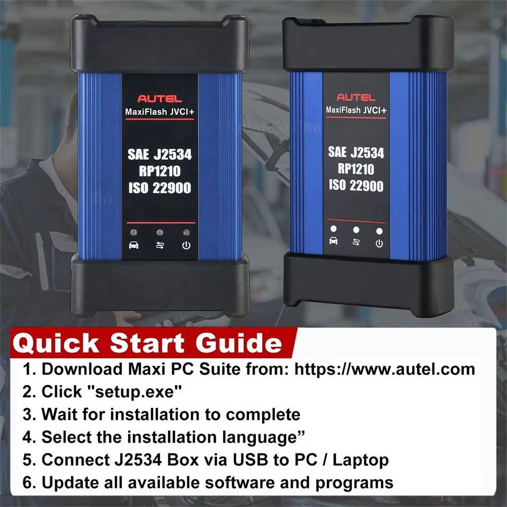 Autel MaxiFlash JVCI+ J2534 RP1210 ISO 22900 ECU Programming Device