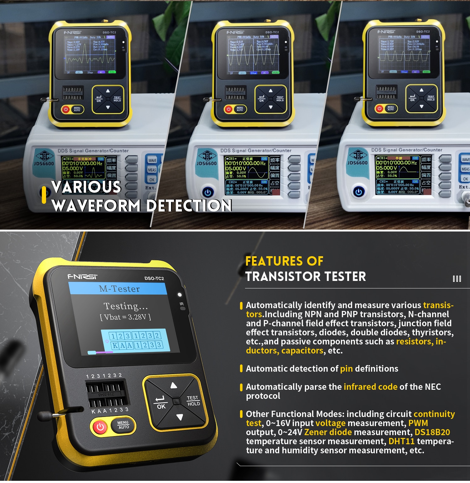 FNIRSI DSO-TC2 Portable Digital Oscilloscope