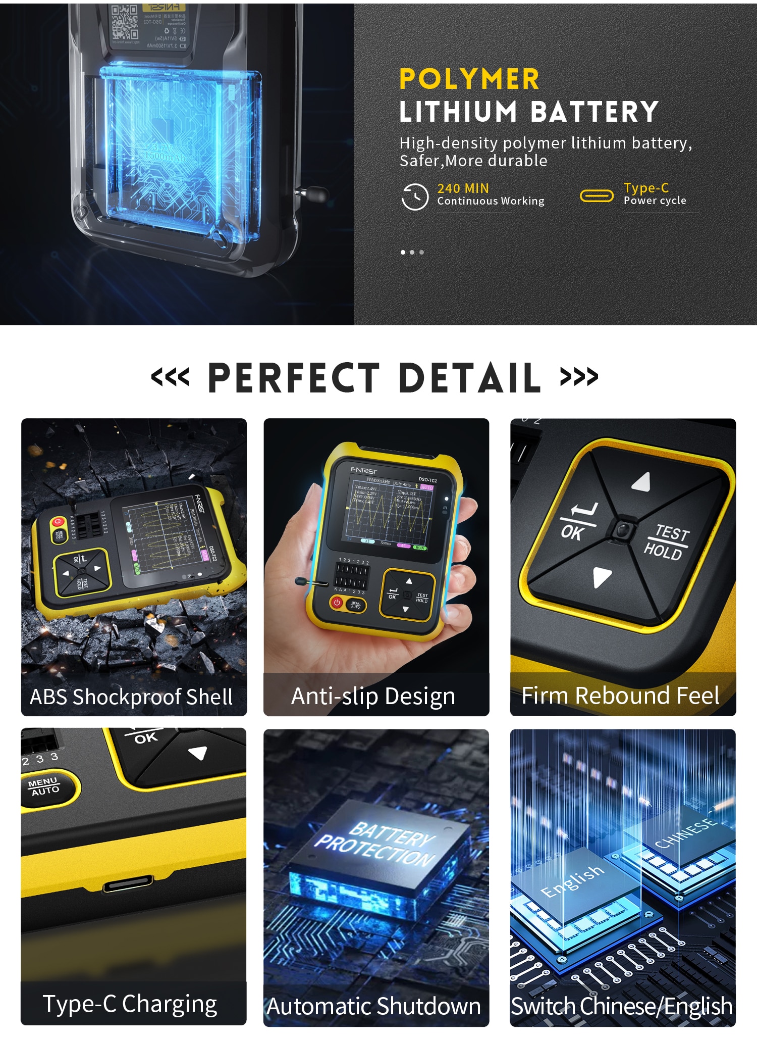 FNIRSI DSO-TC2 Portable Digital Oscilloscope