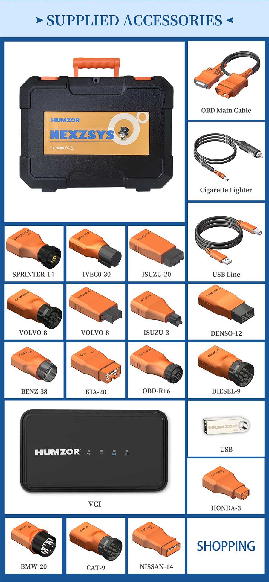 HUMZOR NexzSYS NS906 Car and Truck Diagnostic Tool