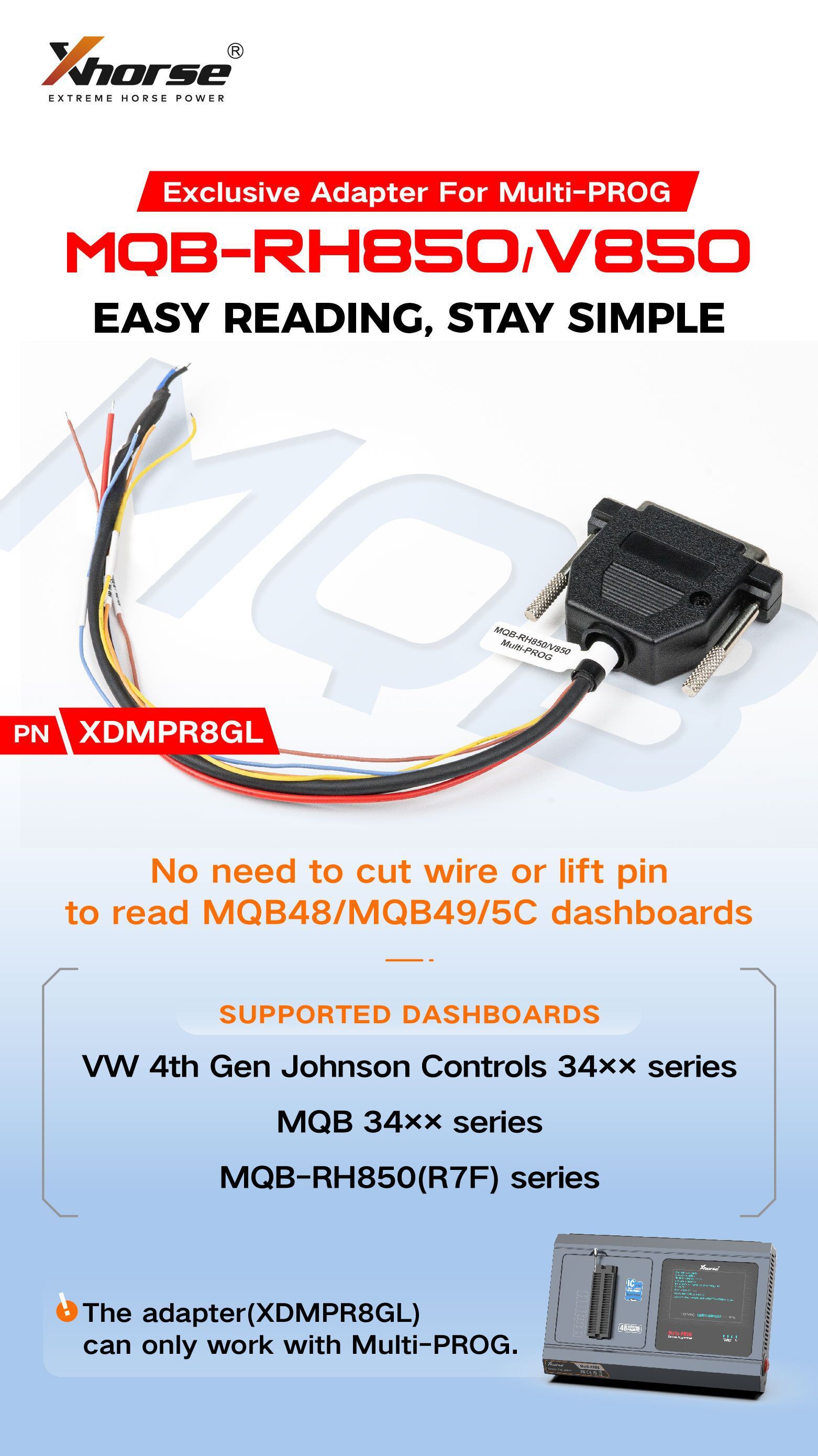  Xhorse XDMPR8GL MQB-RH850/V850 Adapter for Xhorse MULTI-PROG Pro-level Programmer