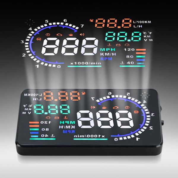 5.5" Large Screen Car HUD Head Up Display With OBD2 Interface Plug & Play A8