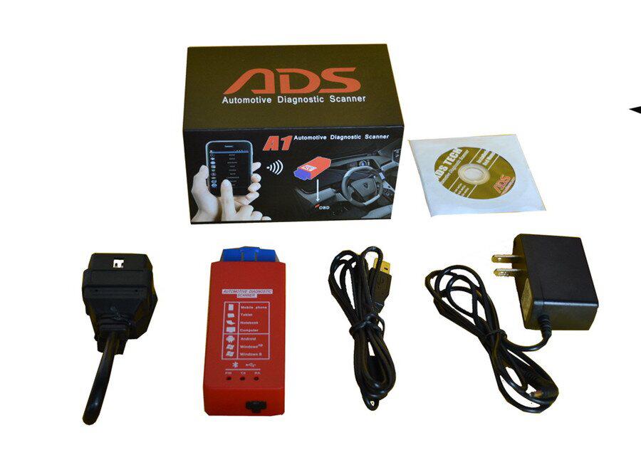 ADS A1 Bluetooth OBDII Scanner Support Android Windows XP Work On Mobile Phone Tablet PC Laptop And Home PC