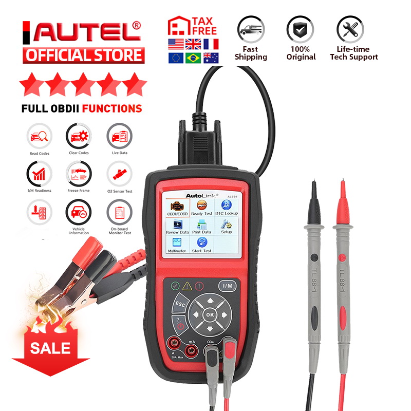 Autel AutoLink AL539B OBDII Code Reader & Electrical Test Tool Update Online With Multi Language