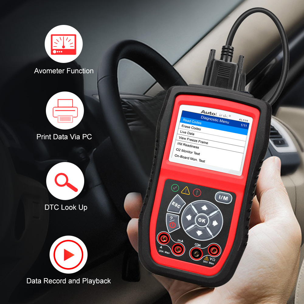 Autel AutoLink AL539B OBDII Code Reader & Electrical Test Tool Update Online With Multi Language