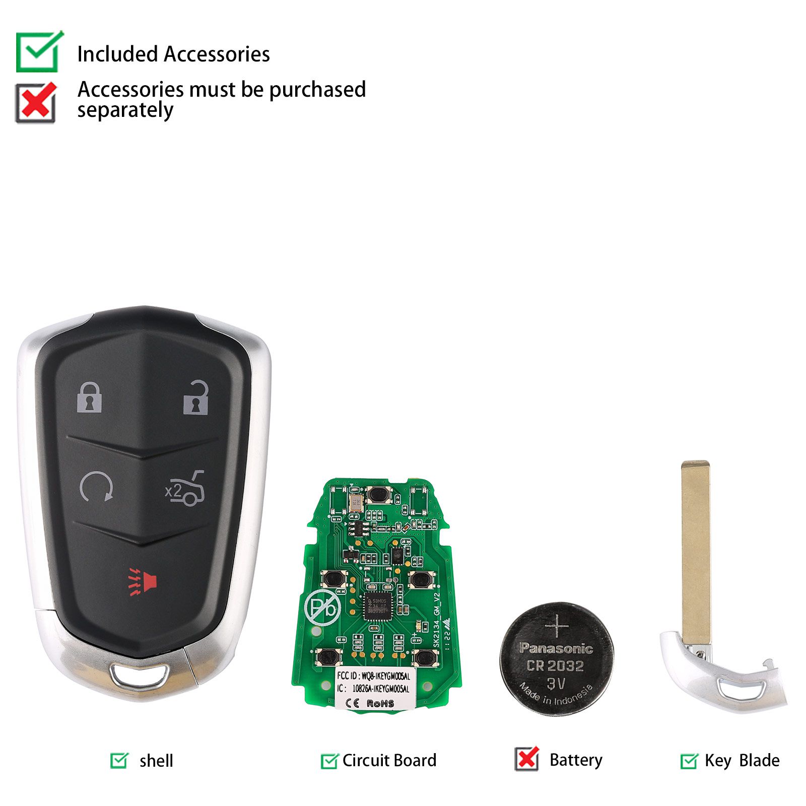 AUTEL IKEYGM005AL GM Cadillac 5 Buttons Universal Smart Key 5pcs/lot