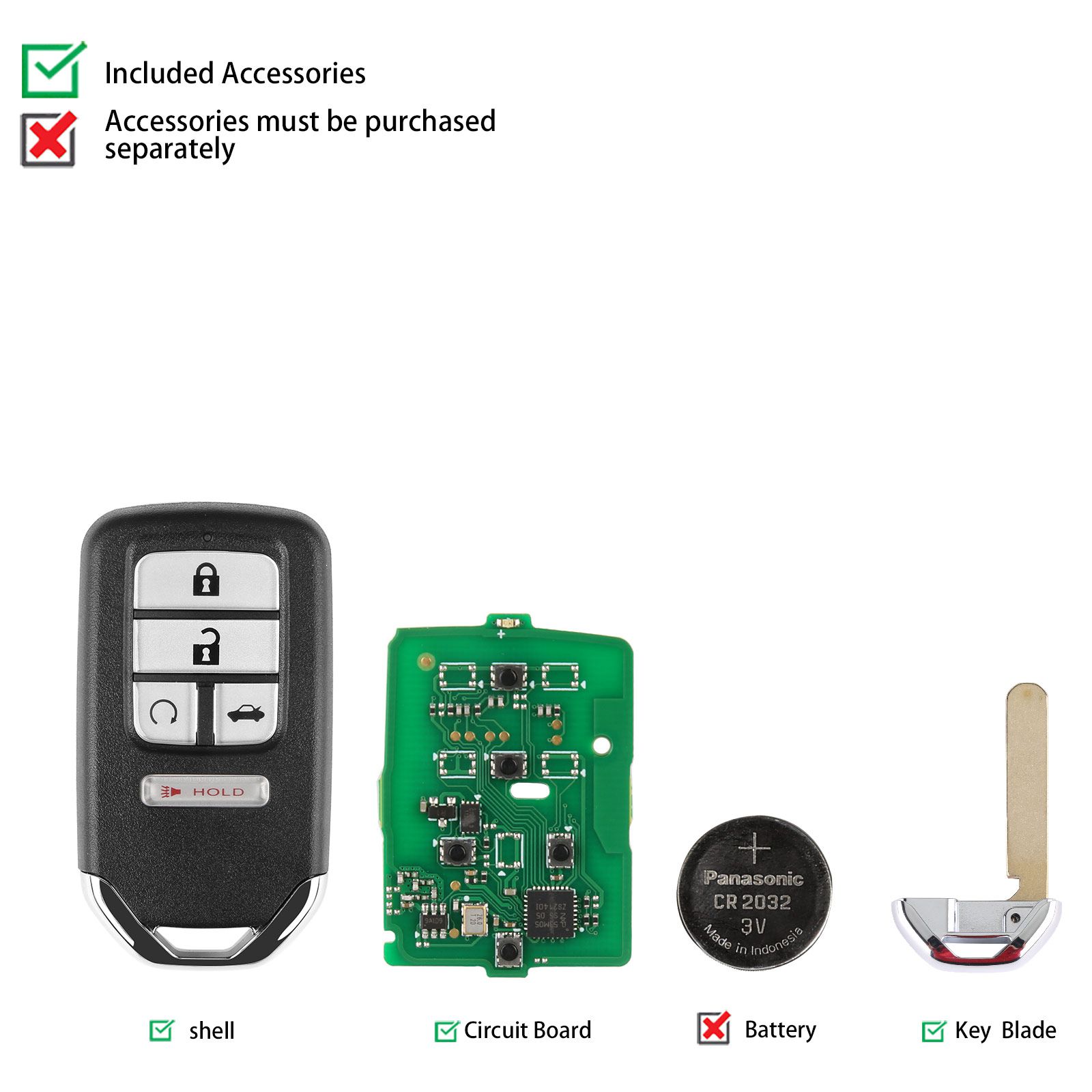 AUTEL IKEYHD005AL Honda 5 Buttons Universal Smart Key 5pcs/lot