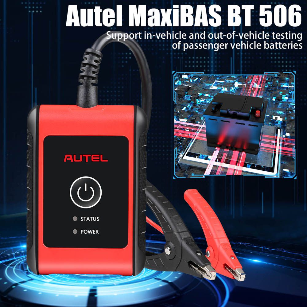 Autel MaxiBAS BT506 Auto Battery and Electrical System Analysis Tool work with MK808BT/ MK808BT PRO/ MX808TS/ MK808TS