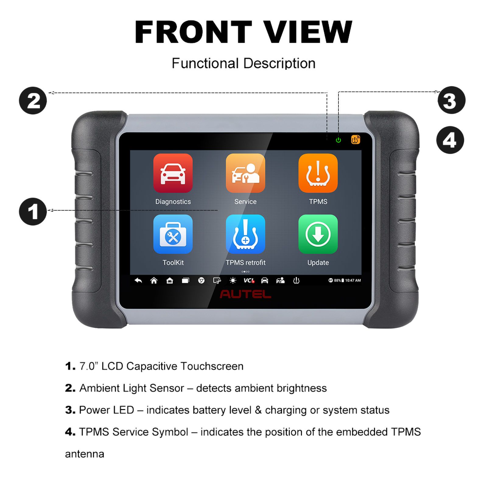 2023 Autel MaxiPRO MP808Z-TS MP808S-TS Bi-Directional Control Scan Tool with ECU Coding, Full TPMS, 36+ Services, Upgraded of MP808TS/MP808BT