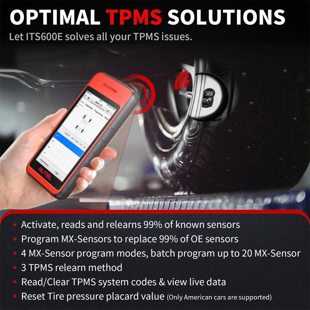 Autel MaxiTPMS ITS600E TPMS Relearn Tool Activate/Relearn All Sensors TPMS Diagnostic Scanner Compatible with TBE200/TBE100