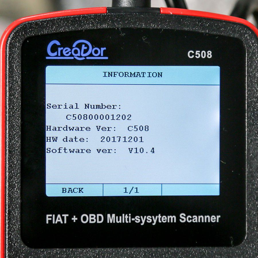 Creator C508 OBDII/EOBD Multi-System Scanner for FIAT/Alfa/Abrath/Lancia Airbag/ABS Scan Tool