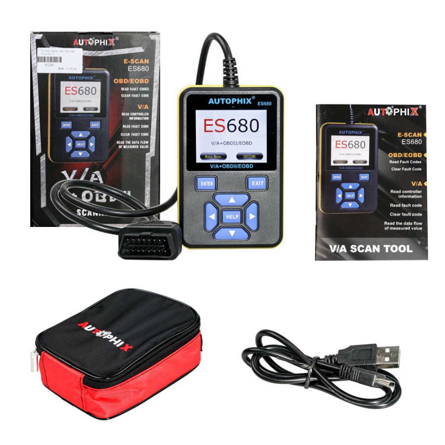 AUTOPHIX E-SCAN ES680 VAG RPO+OBD Scanner Multi Languages OBDII For VW Audi Seat Skoda Jetta Golf