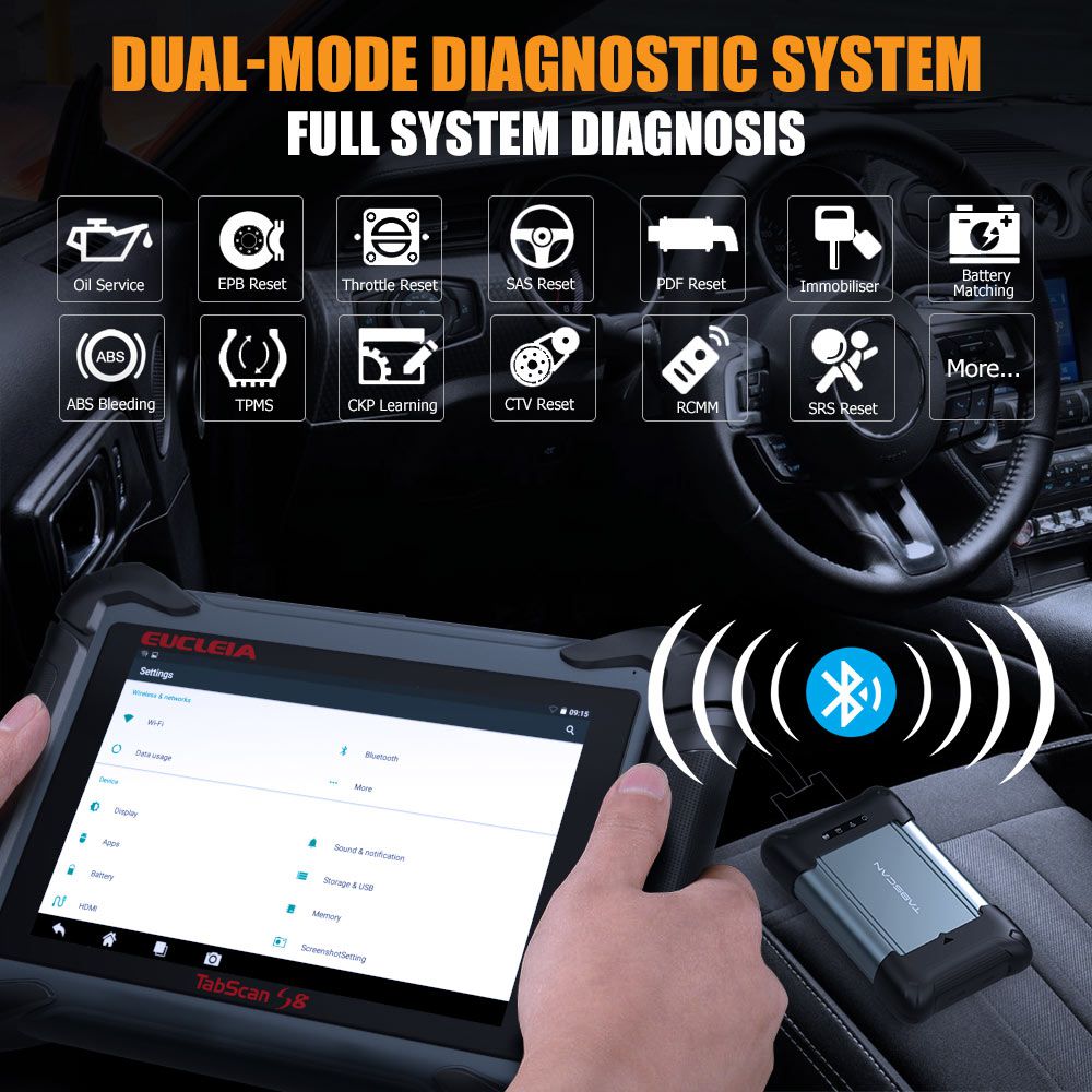 EUCLEIA TabScan S8 Pro Automotive Intelligent Dual-mode Diagnostic System Free Update Online