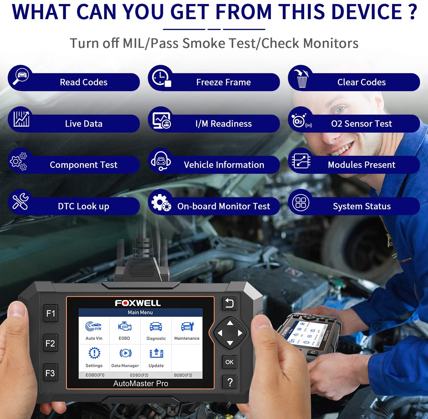 FOXWELL NT614 Elite OBD2 Diagnostic Scanner ABS SRS Engine AT Diagnosis Oil EPB TPS SAS 5 Reset Car OBD 2 Auto Car Scanner Tool