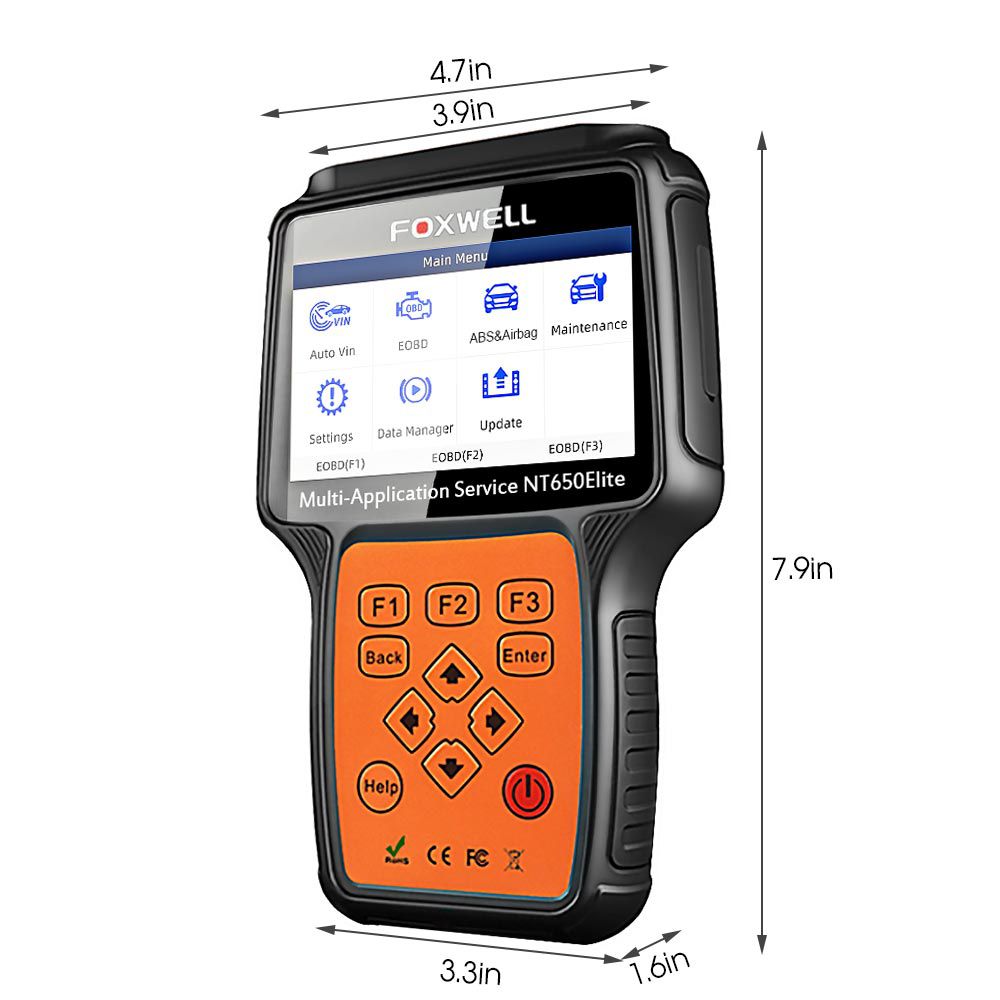 FOXWELL NT650 Elite OBD2 EOBD Diagnostic Tool Multi-Application Reset Service Functions Car Code Reader OBD2 Automotive Scanner