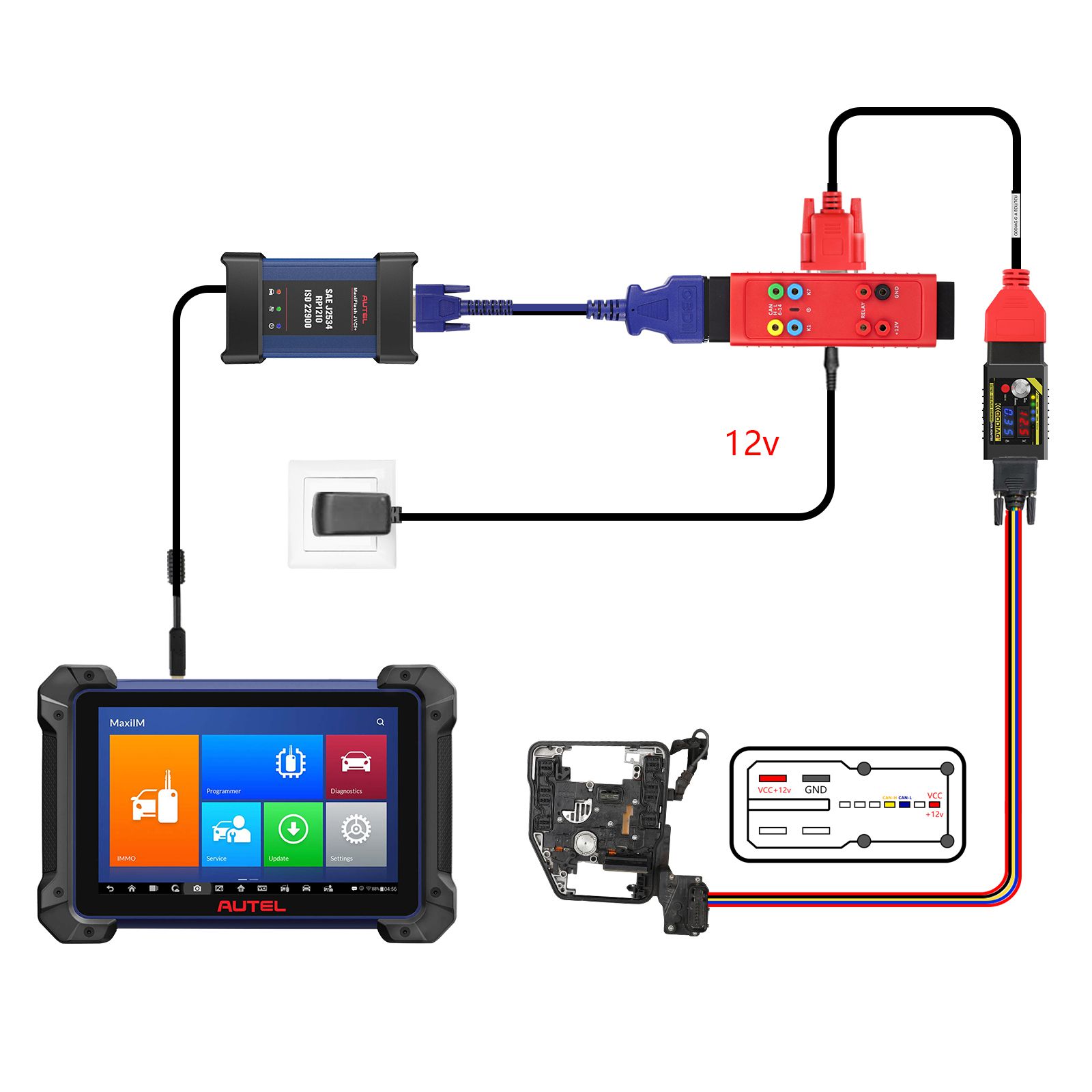 2025 GODIAG G-A ECU/TCU Cable for Connecting AUTEL IM608 IM508 with GT107/GODIAG ECU GPT Adapter to Read & Write Data